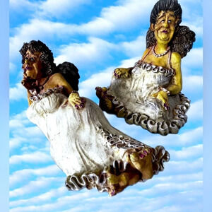 Guardian Grannies & Friends Alberta Jo Figurine Teacher Angel & Thelma pin-up.